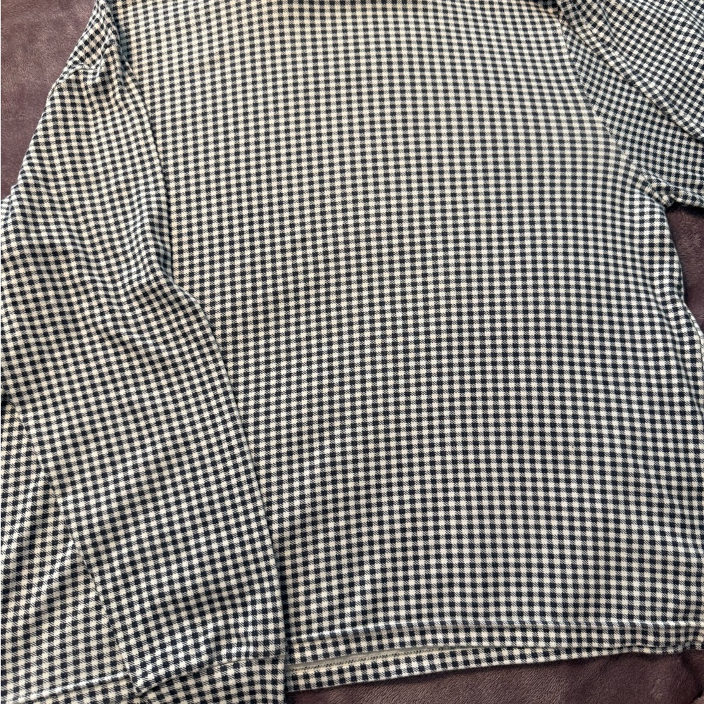 Basic Editions Navy and White Houndstooth Shirt
